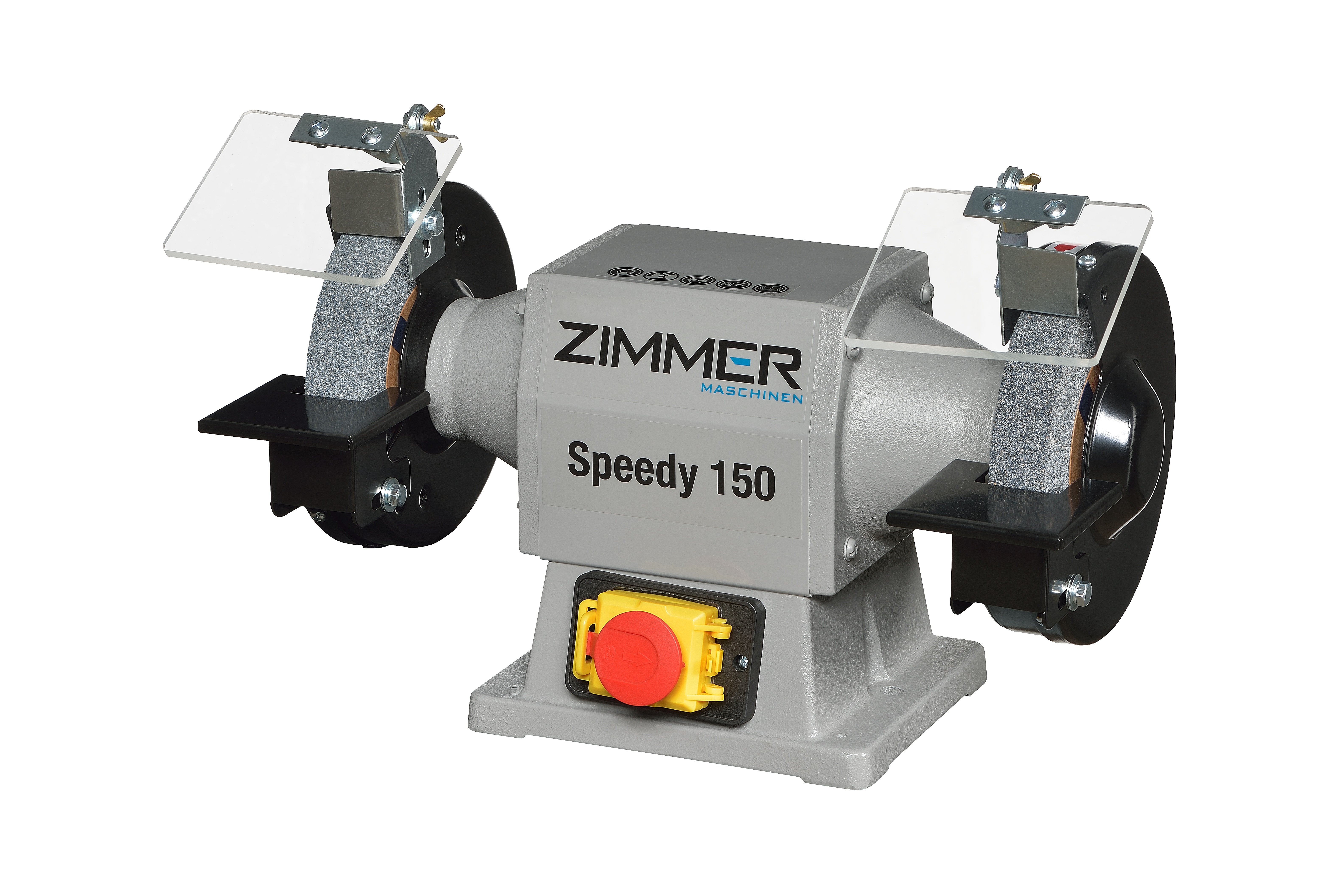 ZIMMER Doppelschleifmaschine Modell SPEEDY 150 (1x Korund A36 / 1x Korund A60 serienmäßig 150x25x20mm) 2.850 1/min. - 0,45kW - 230V
